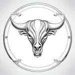 silver bull's head decorative belt buckle image